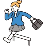 Female Student Overcoming Hurdles SVG Icon